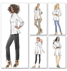 6124  MCCALLS PRINCESS COLLAR SHIRTS 3 LENGTHS PATTERN 8-16, 18W-24W choice uncut